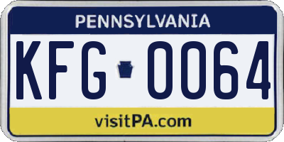 PA license plate KFG0064