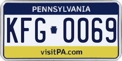 PA license plate KFG0069