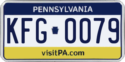PA license plate KFG0079