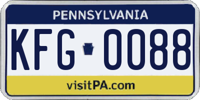 PA license plate KFG0088