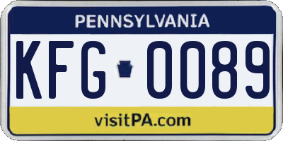 PA license plate KFG0089