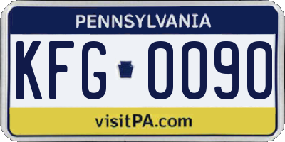 PA license plate KFG0090