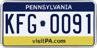 PA license plate KFG0091