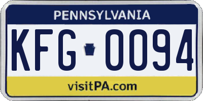 PA license plate KFG0094