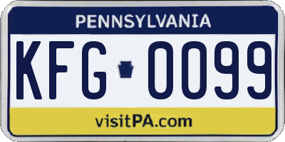 PA license plate KFG0099