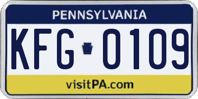 PA license plate KFG0109