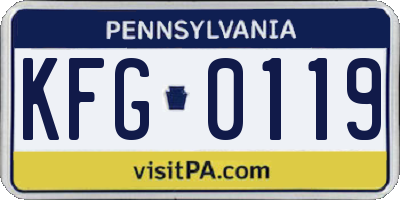 PA license plate KFG0119