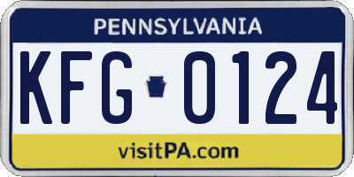 PA license plate KFG0124