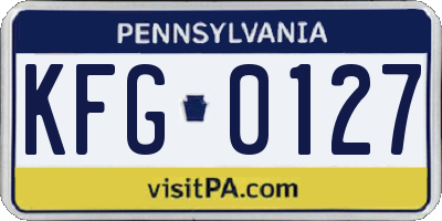 PA license plate KFG0127
