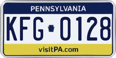 PA license plate KFG0128