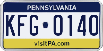 PA license plate KFG0140