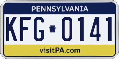 PA license plate KFG0141