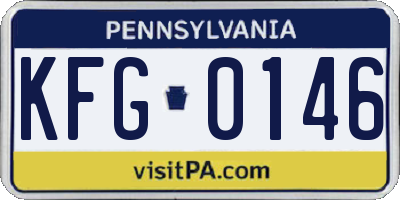 PA license plate KFG0146