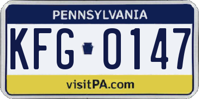 PA license plate KFG0147