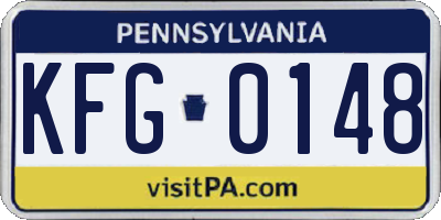 PA license plate KFG0148