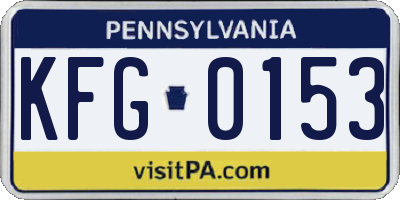 PA license plate KFG0153