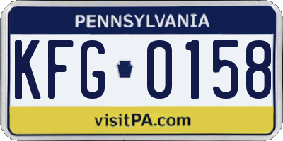 PA license plate KFG0158