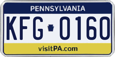 PA license plate KFG0160