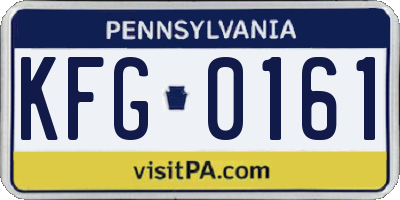 PA license plate KFG0161