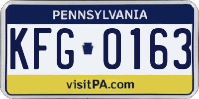 PA license plate KFG0163
