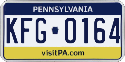 PA license plate KFG0164