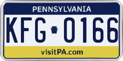 PA license plate KFG0166