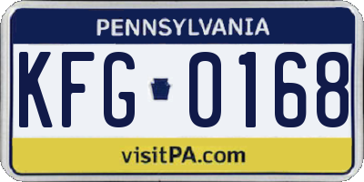 PA license plate KFG0168