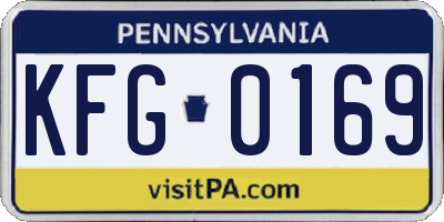PA license plate KFG0169