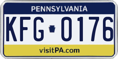 PA license plate KFG0176