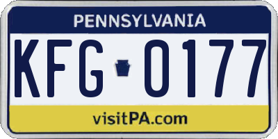 PA license plate KFG0177