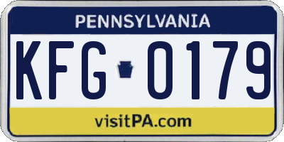 PA license plate KFG0179