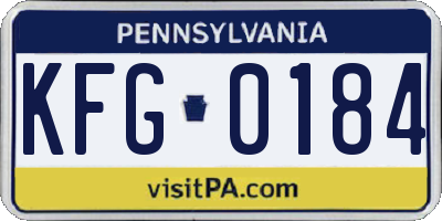 PA license plate KFG0184