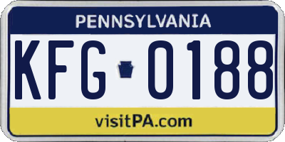 PA license plate KFG0188