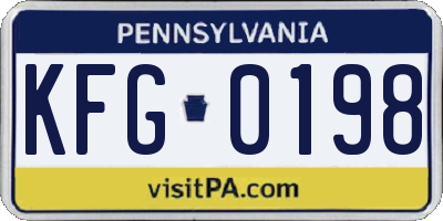 PA license plate KFG0198