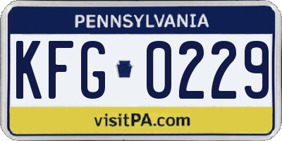 PA license plate KFG0229
