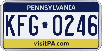 PA license plate KFG0246