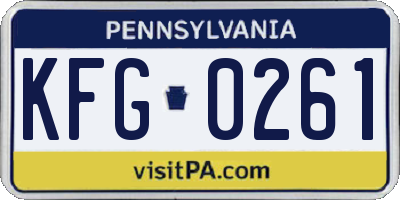 PA license plate KFG0261