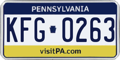 PA license plate KFG0263