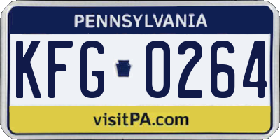 PA license plate KFG0264