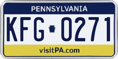 PA license plate KFG0271