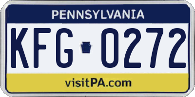 PA license plate KFG0272