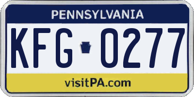PA license plate KFG0277