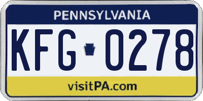 PA license plate KFG0278
