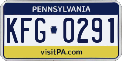 PA license plate KFG0291