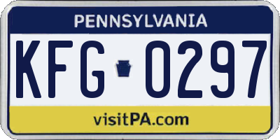PA license plate KFG0297