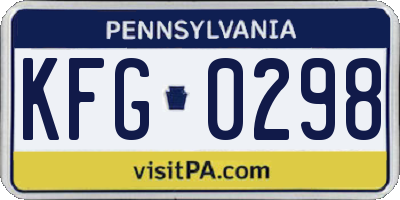 PA license plate KFG0298