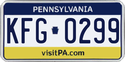 PA license plate KFG0299