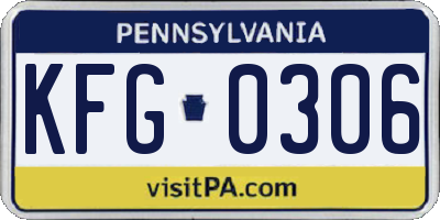 PA license plate KFG0306