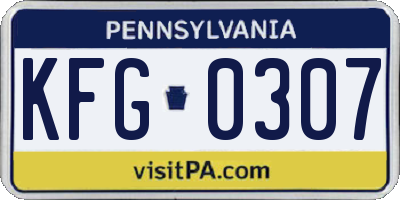 PA license plate KFG0307