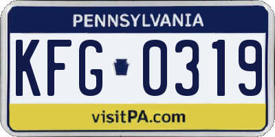 PA license plate KFG0319